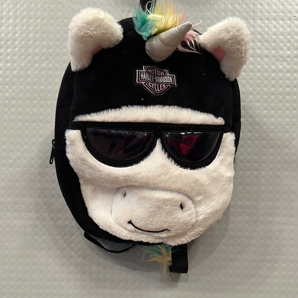 Harley-Davidson Black and White Unicorn Backpack